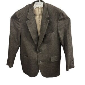 Nordstrom Mens Brown Herringbone Blazer Wool Camel Hair Sport Coat Canada 44 R‎